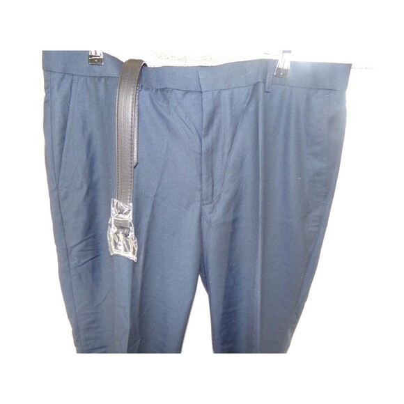 Enrico Bertucci Mens Belted Flat Front Dress Pants Navy Blue 38x30 (39X30) - Picture 2 of 5